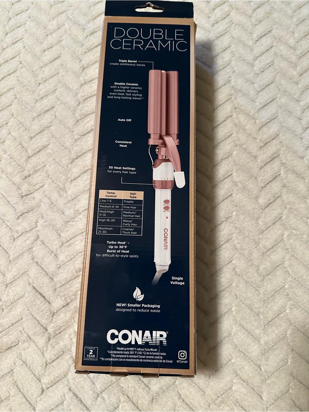 Conair Double Ceramic Triple Barrel Hair Waver - Pink